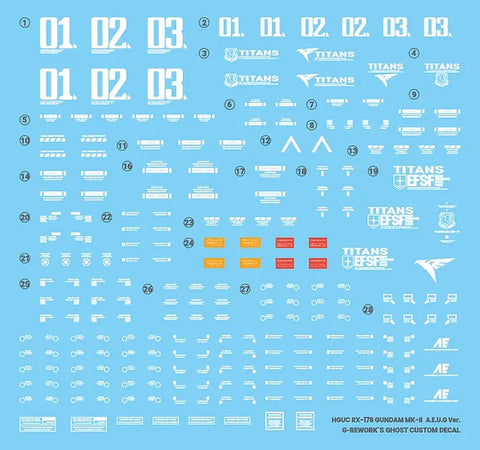 G-Rework HG RX-178 Gundam Mk-II [TITANS] Decals