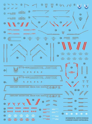 G-Rework HG Immortal Justice Gundam Decals