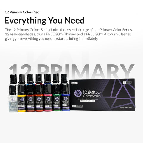 Kaleido ColorWorks 12 Primary Colors Set (20ml bottles)