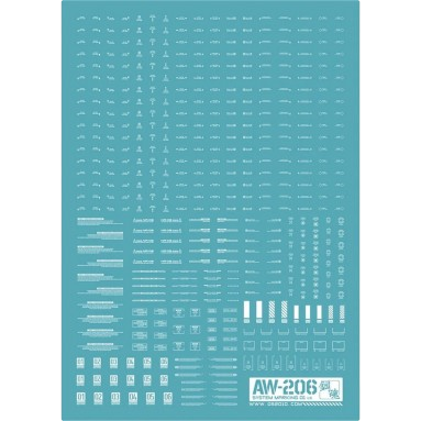 AW-206 Waterslide Decal Type 01 (1/144 & 1/100) White