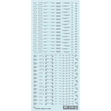 AW-208 Waterslide Decal Type E (1/144 & 1/100) Dark Gray