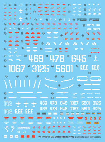 G-Rework HG GM [Moroccan Front Type] Decals