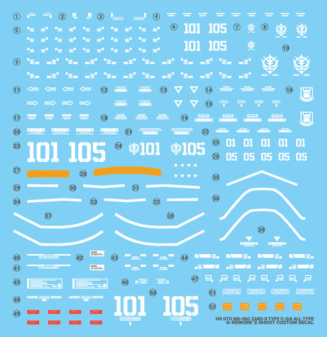 G-Rework HGGTO MS-06C Zaku II Decals