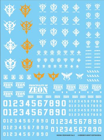 G-Rework HG/MG Zeon Markings Decals