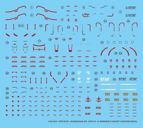 G-Rework HG RX-78[G]E Gundam EX (RFV) Decals