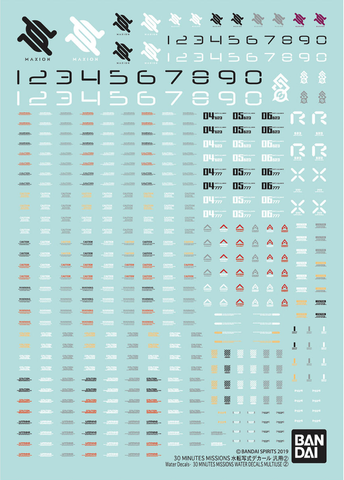 30 Minutes Missions Water Slide Decals Multiuse 2