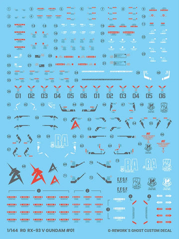 G-Rework RG RX-93 Nu Gundam [RENEWED] Decals