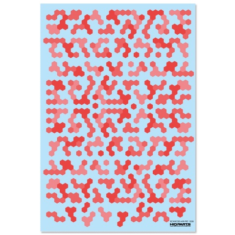 HIQParts Hex camouflage white for light color red decal