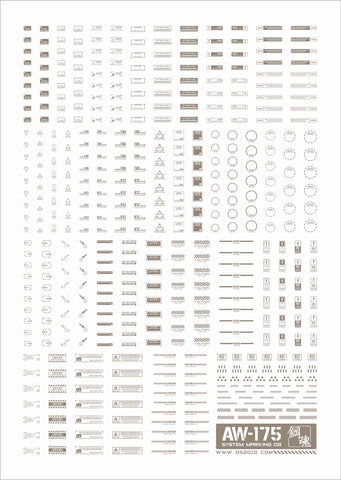 AW-175 Waterslide Decal 03 (1/144 & 1/100) Gray