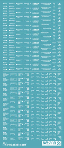 AW-209 Waterslide Decal Type E (1/144 & 1/100) White