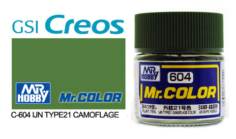 Mr. Color C604 75% Flat IJN Type 21 Green Camo Color 10ml