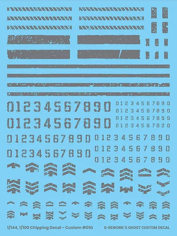 G-Rework 1/144 1/100 Chipping Decal Custom 01 Gray Decals