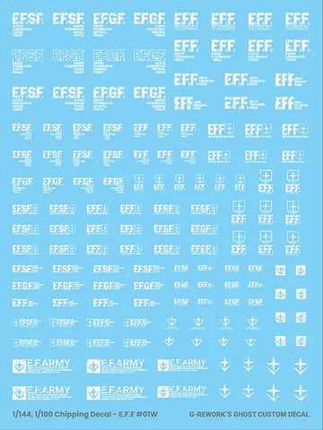 G-Rework 1/144 1/100 Chipping Decal EFF 01 White Decals
