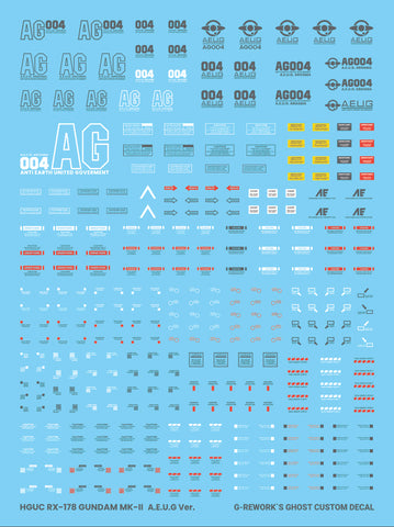 G-Rework HG RX-178 Gundam Mk-II (A.E.U.G) Decals