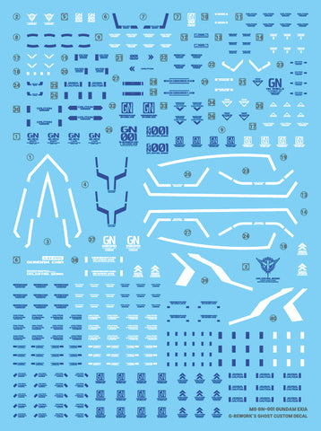 G-Rework MG GN-001 Gundam Exia Decals