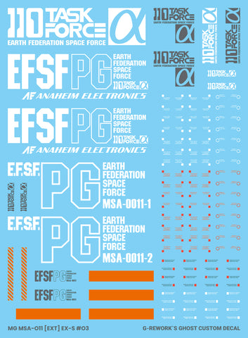 G-Rework MG MSA-0011[EXT] EX-S Gundam Decals