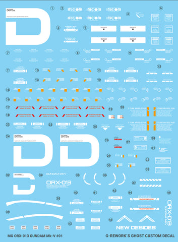 G-Rework MG Gundam MK-V Decals