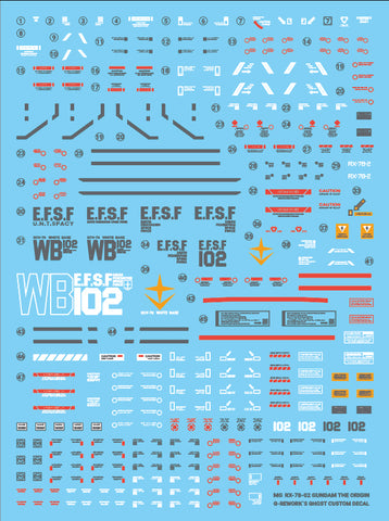 G-Rework MG RX-78-02 (Gundam the Origin) [RENEWED] Decals