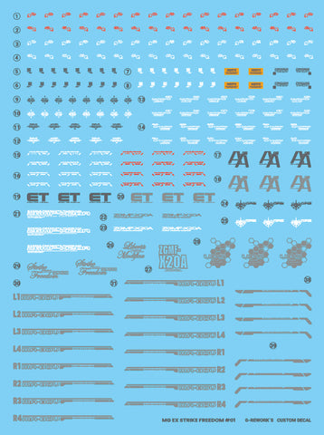 G-Rework MGEX Strike Freedom Gundam Decals