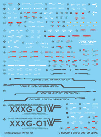 G-Rework MG Wing Gundam (TV Ver.) Decals