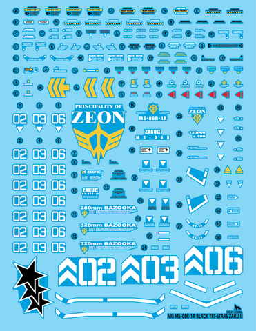 Delpi Decal MG ZAKU (Black Tri Stars)