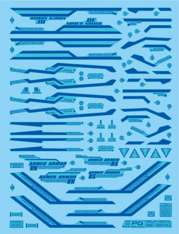 Delpi Decal PG Armed Armor Pack - [Blue HOLO]