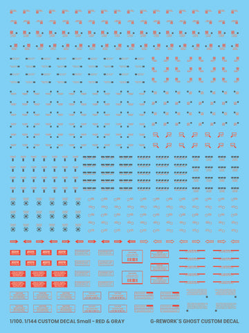 G-Rework 1/144 1/100 Custom Decal (Red / Gray) Decals