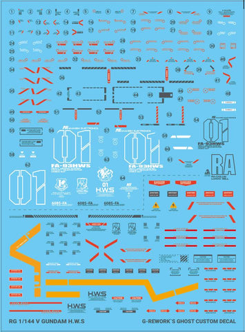 G-Rework RG Nu Gundam H.W.S Decals
