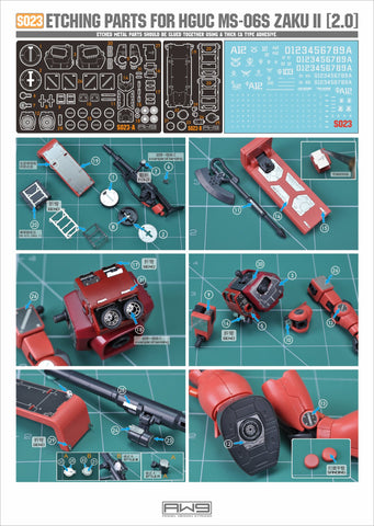 S23 Photo Etch HGUC (2.0) MS-06S ZAKU II