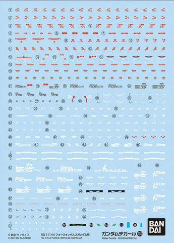 GD-130 RG Force Impulse Gundam Decals