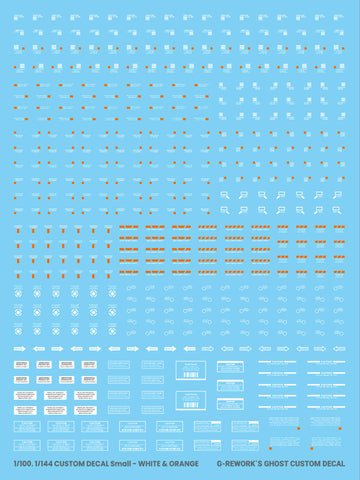 G-Rework 1/144 1/100 Custom Decal (White / Orange-Yellow) Decals