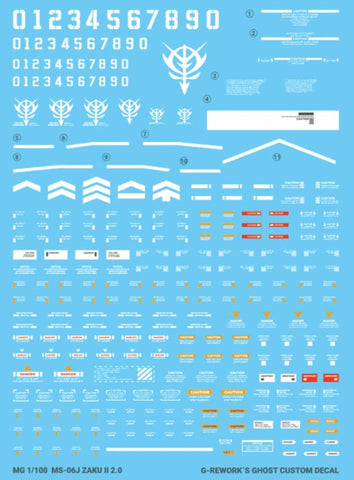 G-Rework MG MS-06F/J Zaku II Decals