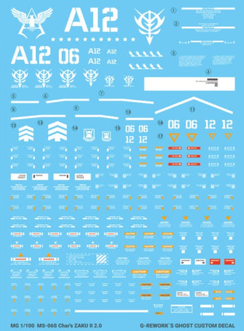G-Rework MG Char's Zaku II 2.0 Decals