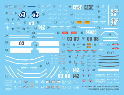 G-Rework HG RGC-08S GM Cannon (Rocket Bazooka Type) Decals