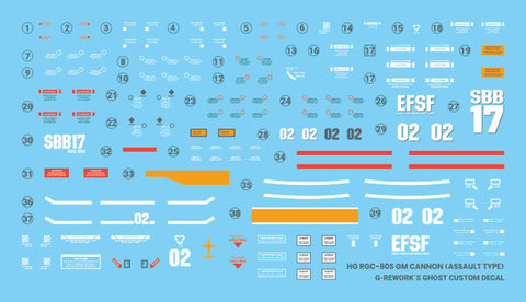 G-Rework HG RGC-08S GM Cannon (Space Assault Type) Decals