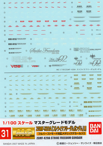 GD-31 MG Strike Freedom Decals