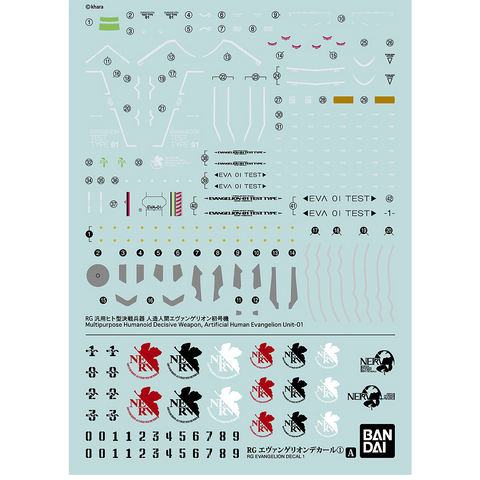 Bandai RG Evangelion 01 Decal