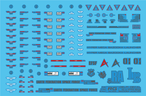 Delpi Decal RG Hi-Nu Hyper Mega Bazooka Launcher (Manual Ver.)