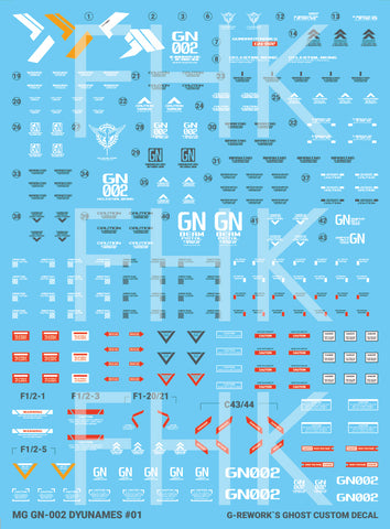 G-Rework MG Gundam Dynames Decals