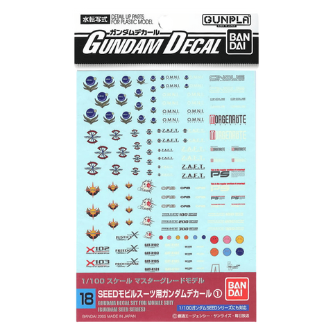 GD-18 MG Gundam SEED Decals