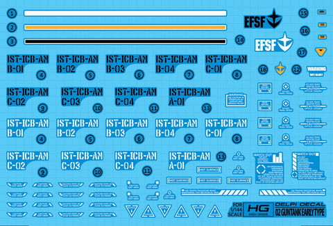 Delpi Decal HGGTO Guntank Early Type