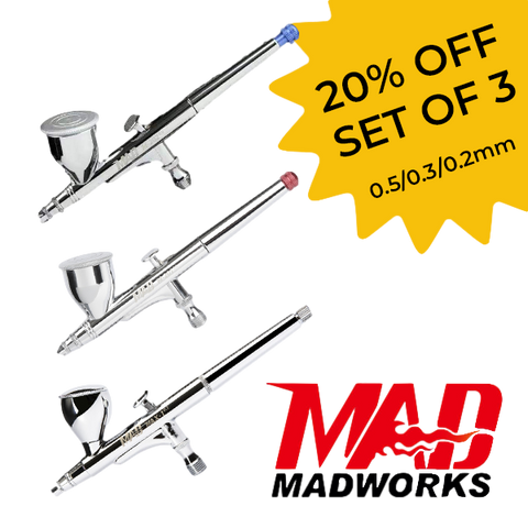 Madworks Airbrush Bundle (0.2mm/0.3mm/0.5mm)