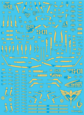 Delpi Decal RG Sazabi - [All HOLO] [Gold]