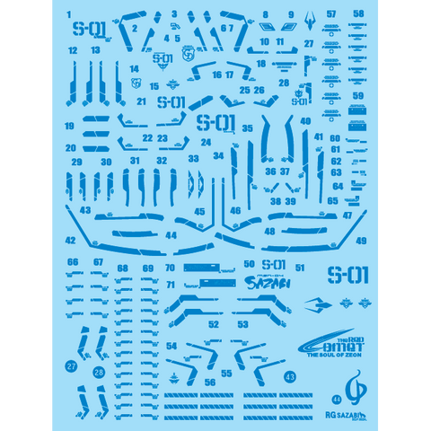 Delpi Decal RG Sazabi - [Blue HOLO]