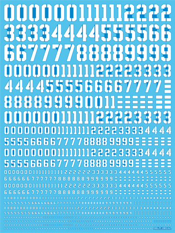 Delpi Decal Universal Numbers